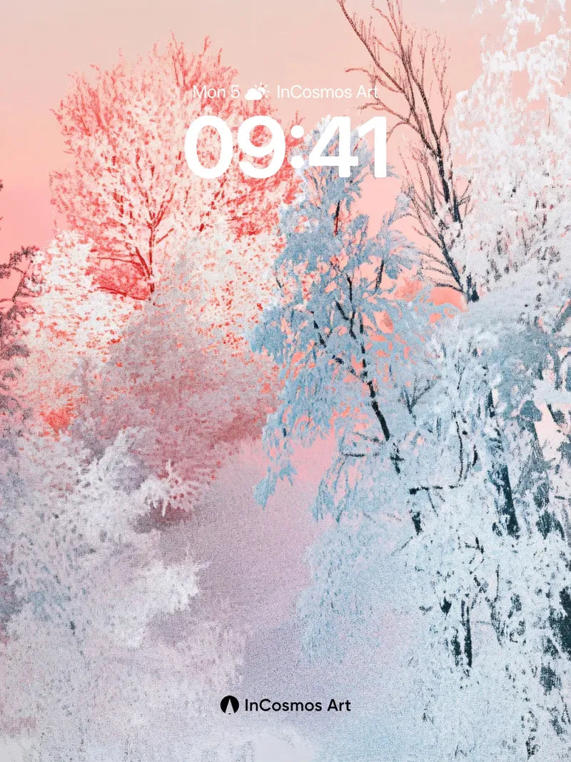 Frostbloom Serenity Wallpaper with Pink Horizon