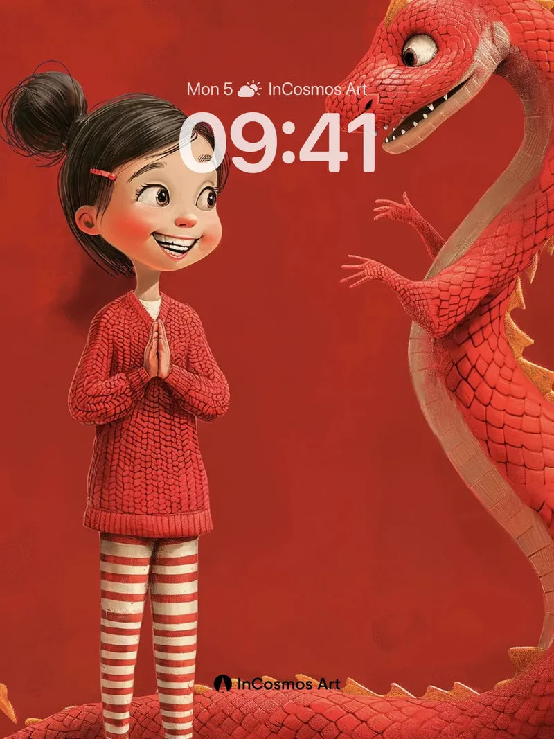 Wonderful Dragon Encounter Wallpaper with Red Harmony