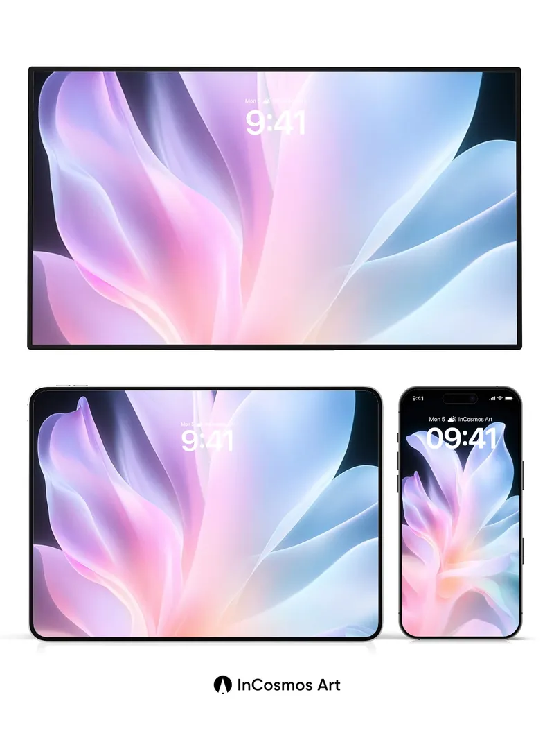 Luminous Petal Wallpaper with Ethereal Gradient