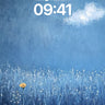 Solitary Bloom Wallpaper in Monochrome Blue wallpaper for iPhone, iPad & Mac