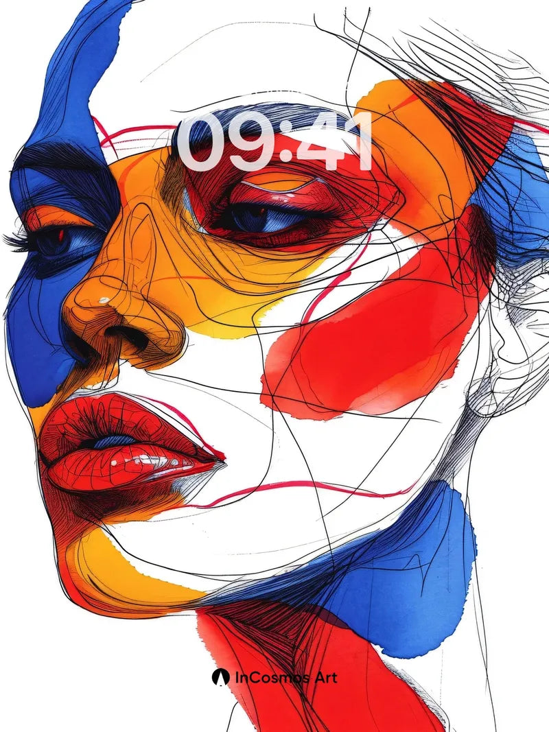 Cubist Chroma Wallpaper with Sketched Soul wallpaper for iPhone, iPad & Mac