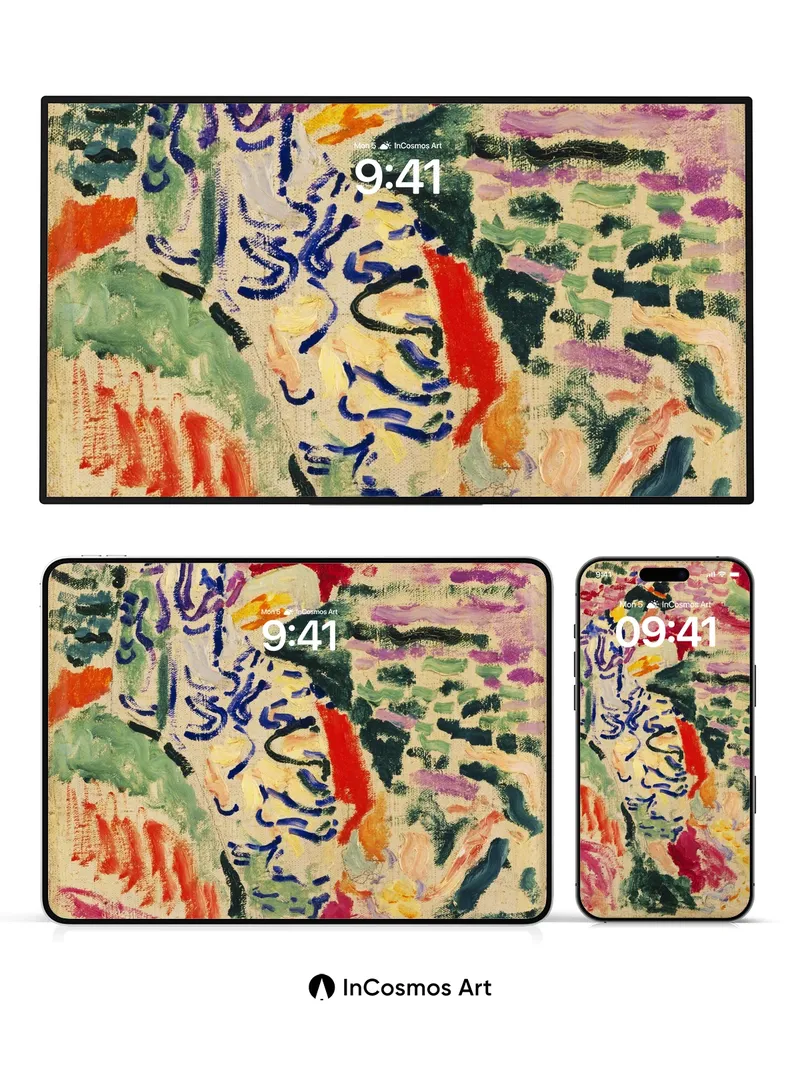 Whirling Color Symphony Wallpaper with Matisse Soul