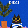 Midnight Sun Cat Wallpaper with Textured Dreams wallpaper for iPhone, iPad & Mac