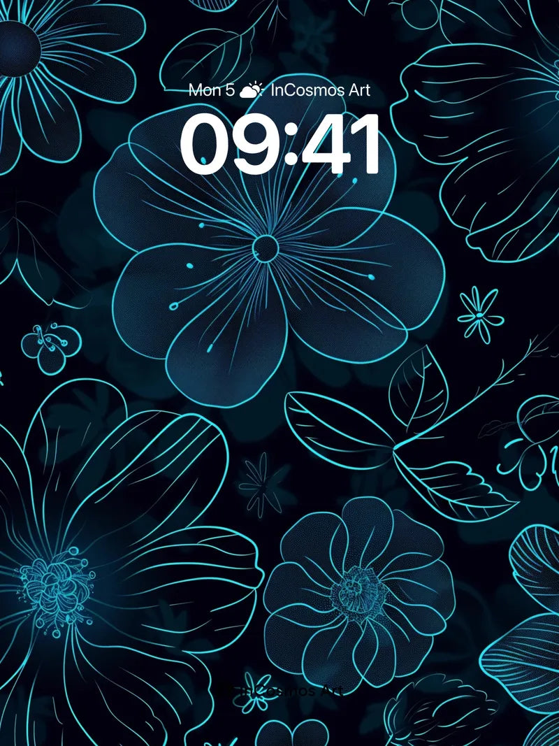 Neon Bloom Wallpaper with Ethereal Lines