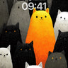 Sunlit Feline Wallpaper with Shadowed Crowd wallpaper for iPhone, iPad & Mac