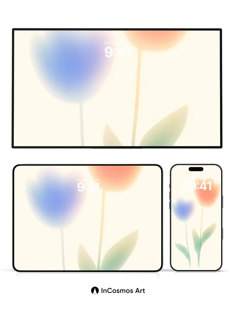 Soft Hush Wallpaper with Floating Petals