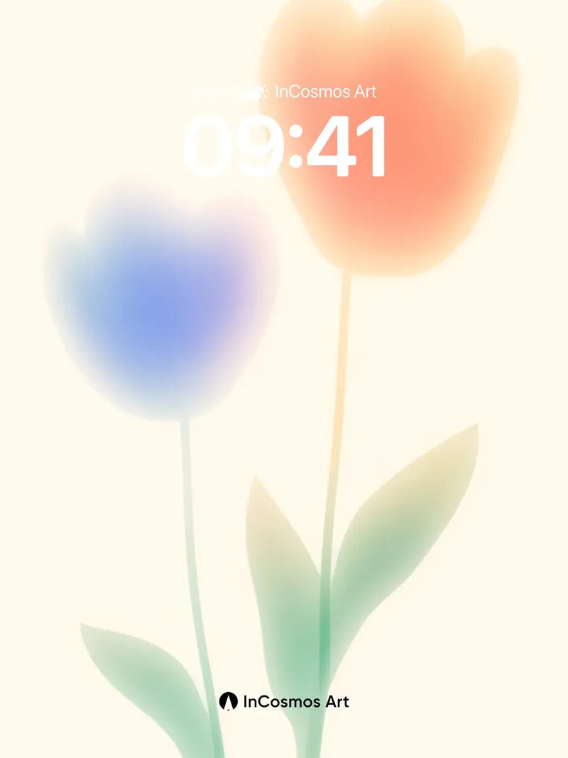 Soft Hush Wallpaper with Floating Petals