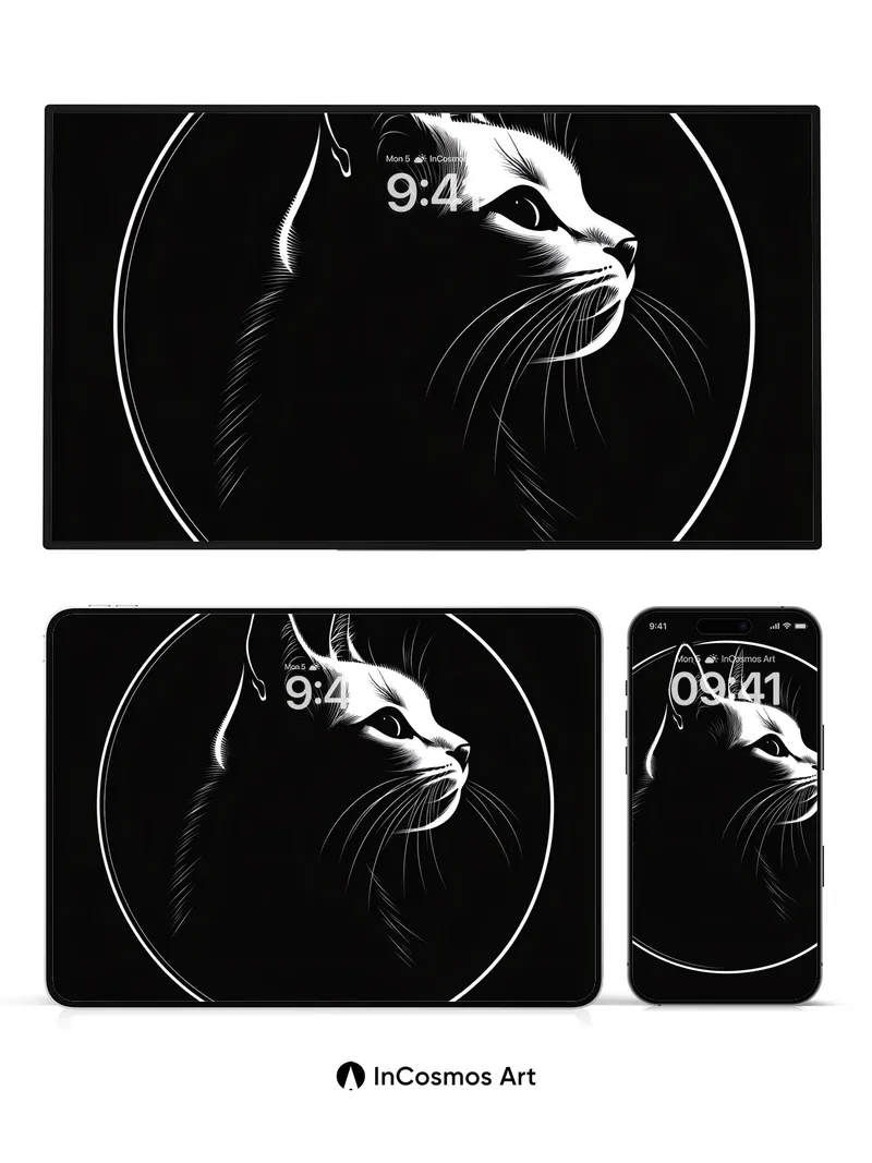 Silent Watcher Wallpaper with Lunar Contour