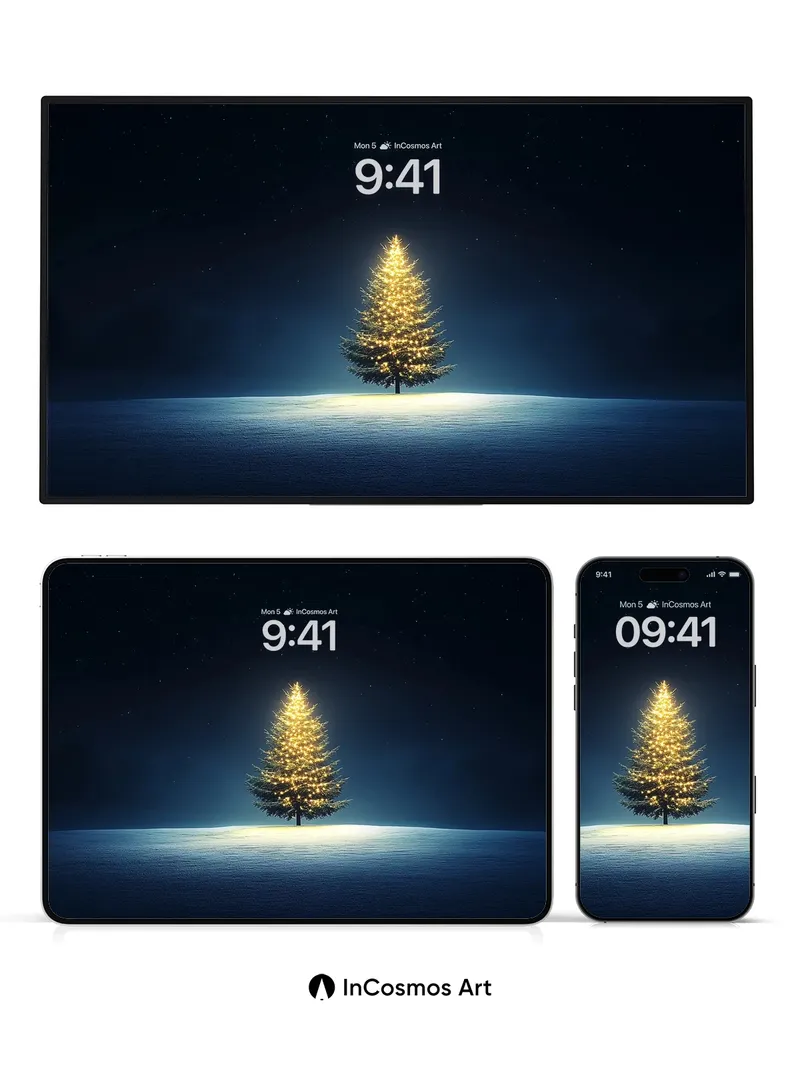 Luminous Solitude Wallpaper with Starlit Frost