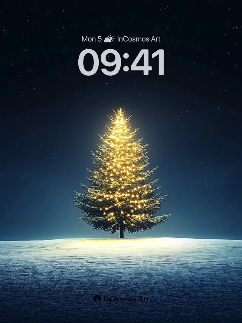 Luminous Solitude Wallpaper with Starlit Frost