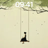 Solitary Swing Wallpaper with Bare Branches wallpaper for iPhone, iPad & Mac