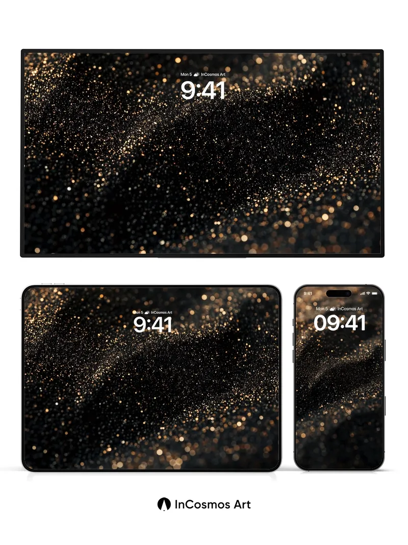 Luminous Dust Wallpaper with Golden Whispers