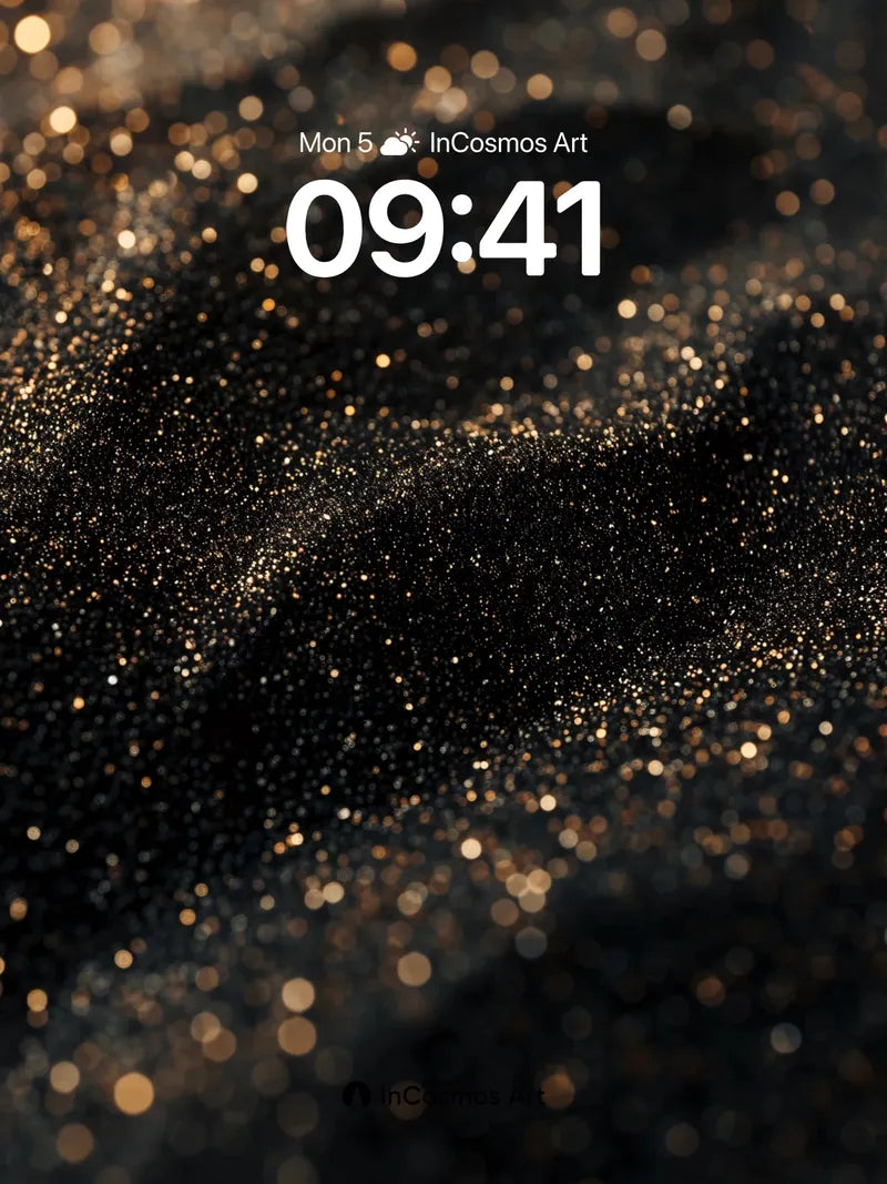 Luminous Dust Wallpaper with Golden Whispers