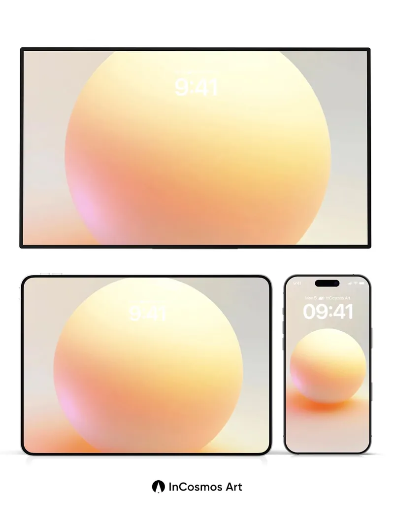 Serene Orb Wallpaper with Soft Gradient Light