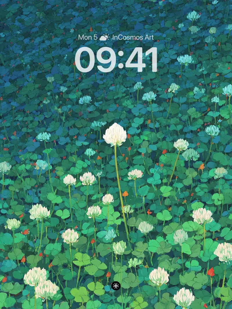 White Clover Flower Field Wallpaper 4K for iPhone Lock Screen wallpaper for iPhone, iPad & Mac