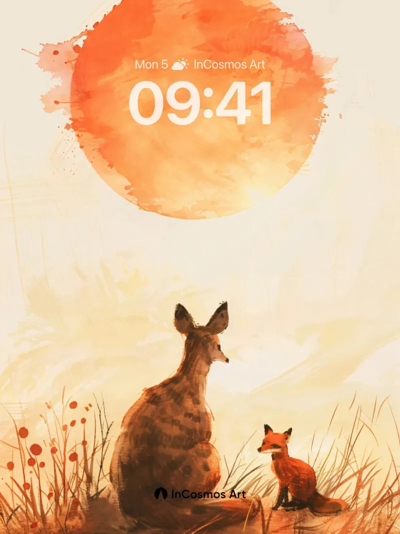 Golden Hush Wallpaper with Sunset Watchers