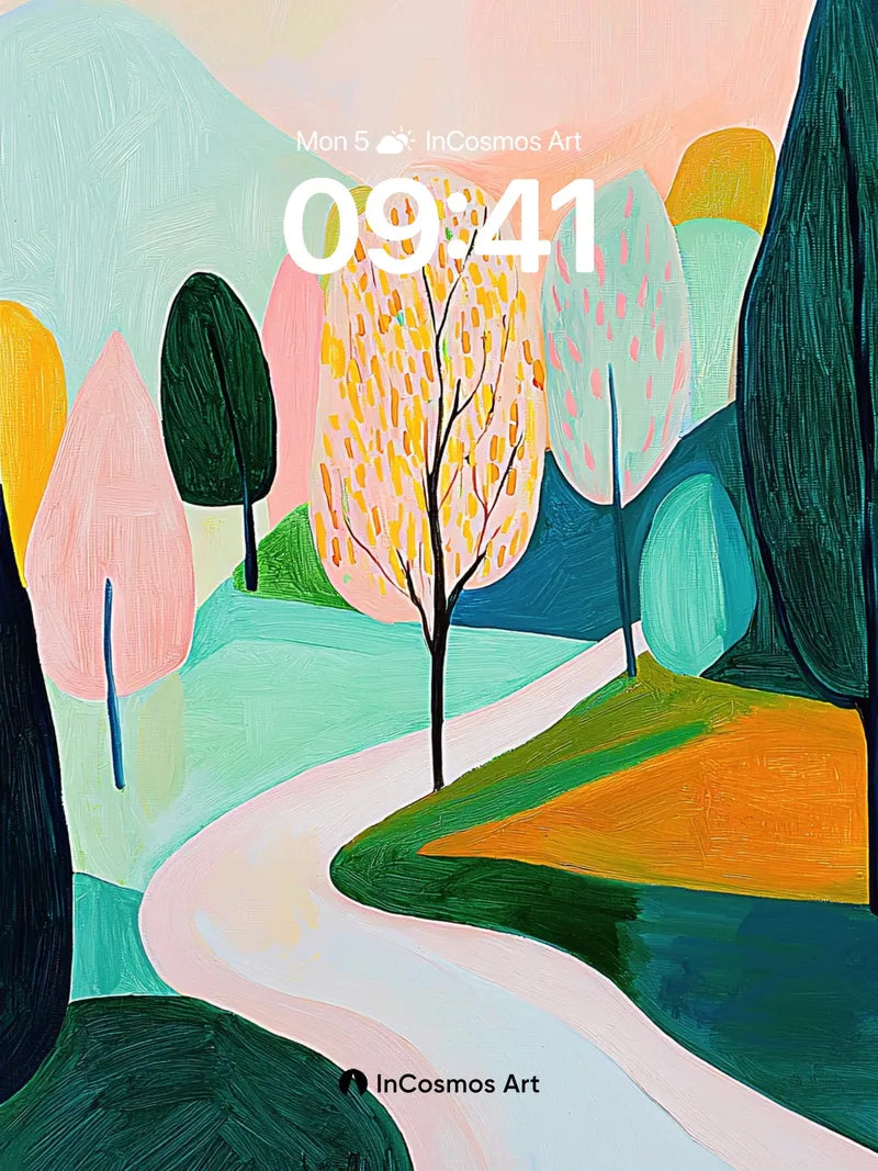 Whispering Path Wallpaper with Painted Light