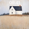 Quiet Field Wallpaper with Solitary House wallpaper for iPhone, iPad & Mac