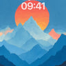 Serene Mountain Sunset Wallpaper with Layered Blues wallpaper for iPhone, iPad & Mac