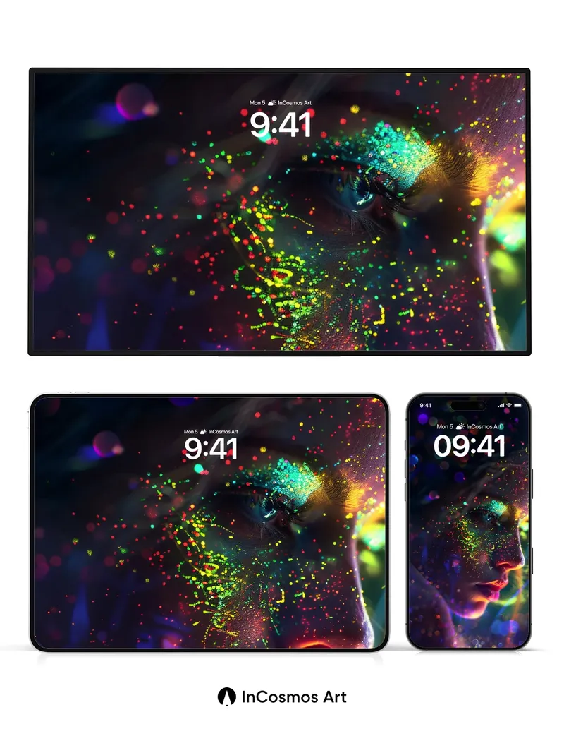 Neon Reverie Wallpaper with Cosmic Dust