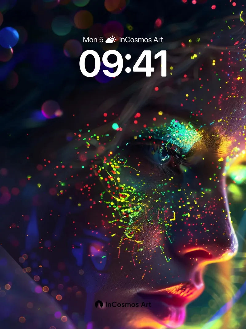 Neon Reverie Wallpaper with Cosmic Dust