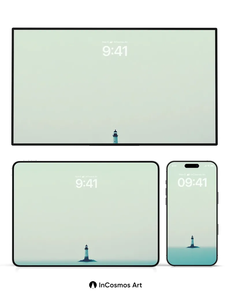 Serenity Beacon Wallpaper with Oceanic Hush