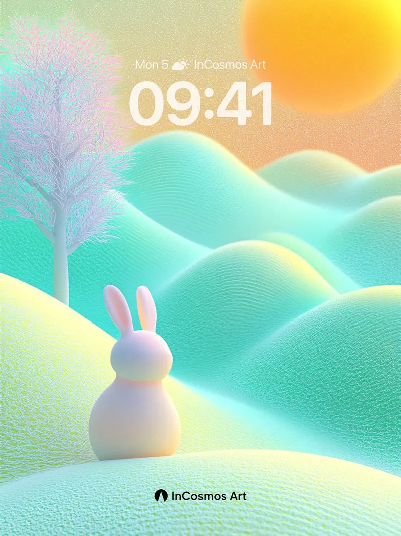 Serene Hare Wallpaper with Pastel Dunes