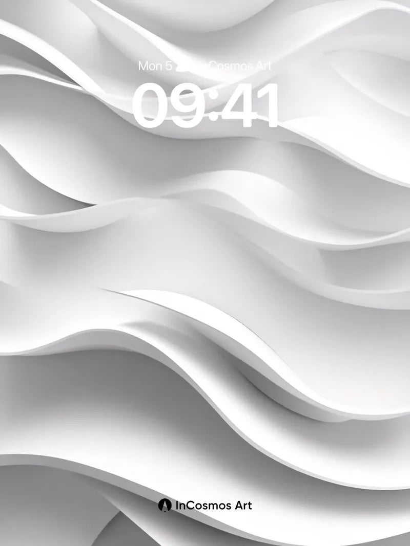 Sculpted Light Wallpaper with Floating Waves