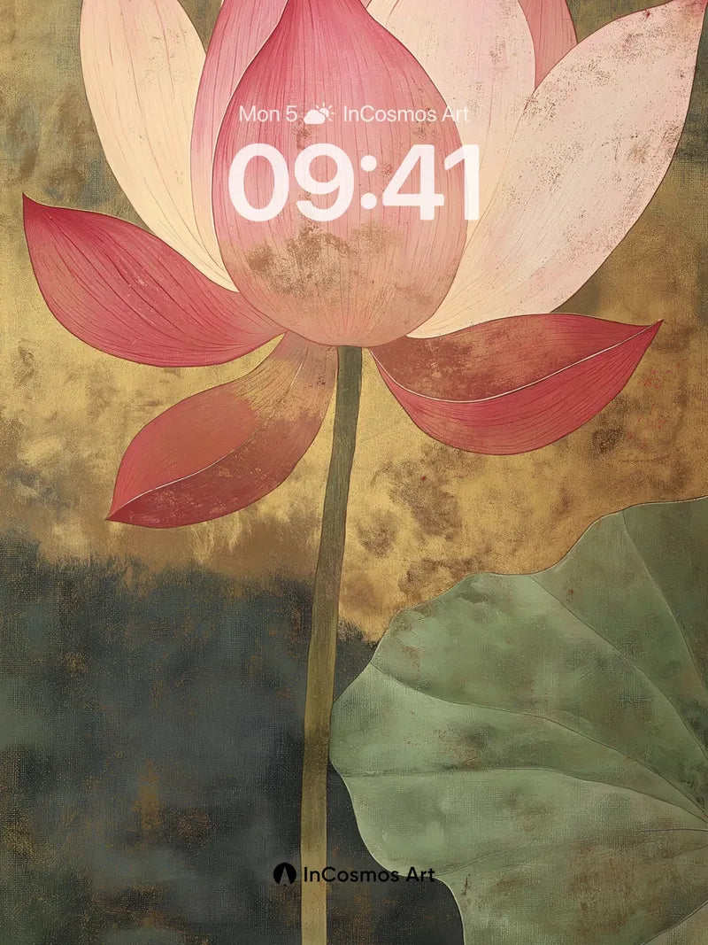 Serene Lotus Wallpaper with Golden Haze