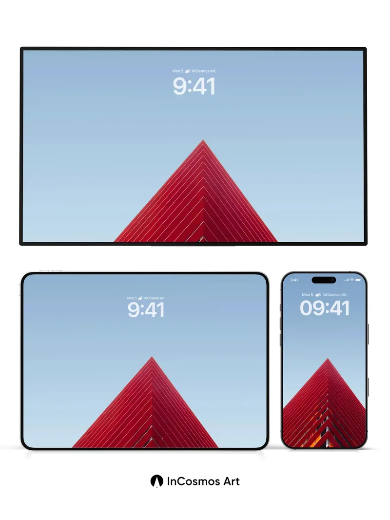 Crimson Edge Wallpaper with Geometric Ascension