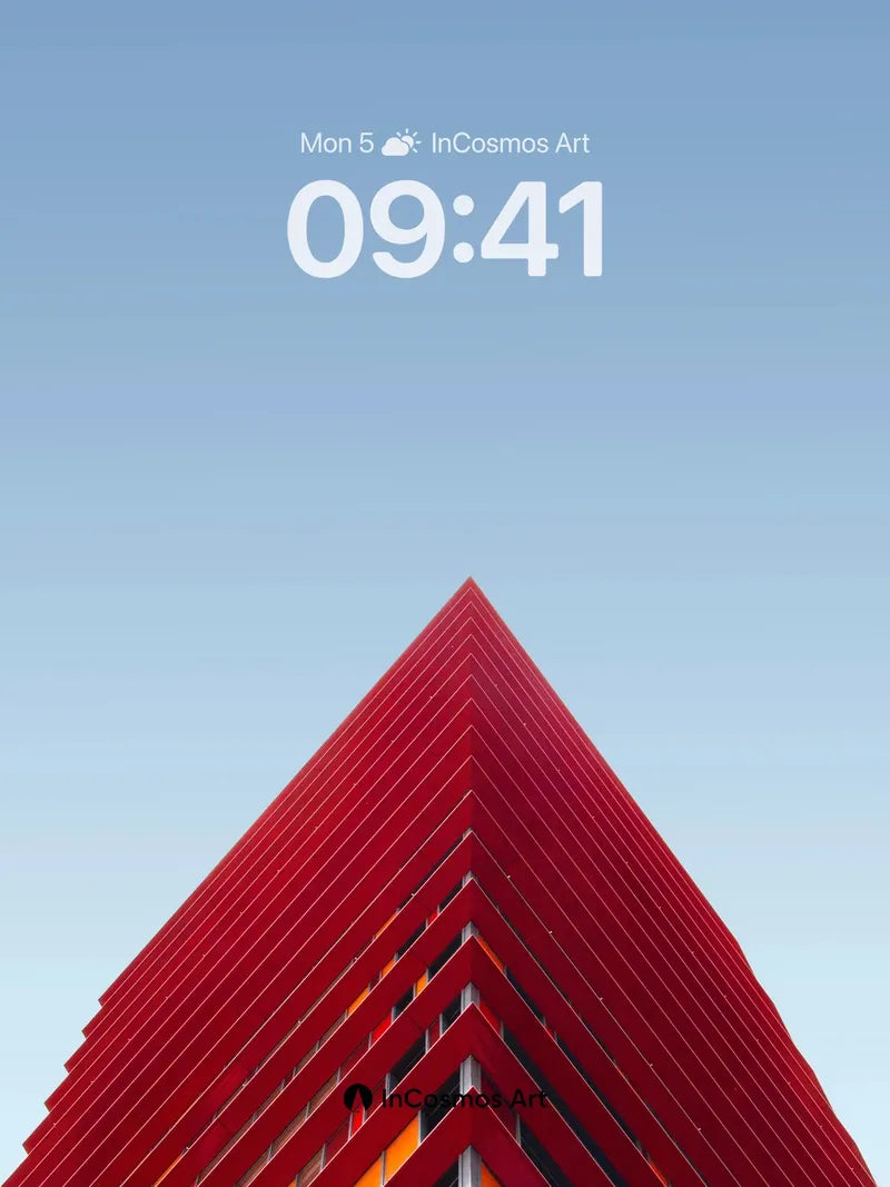 Crimson Edge Wallpaper with Geometric Ascension