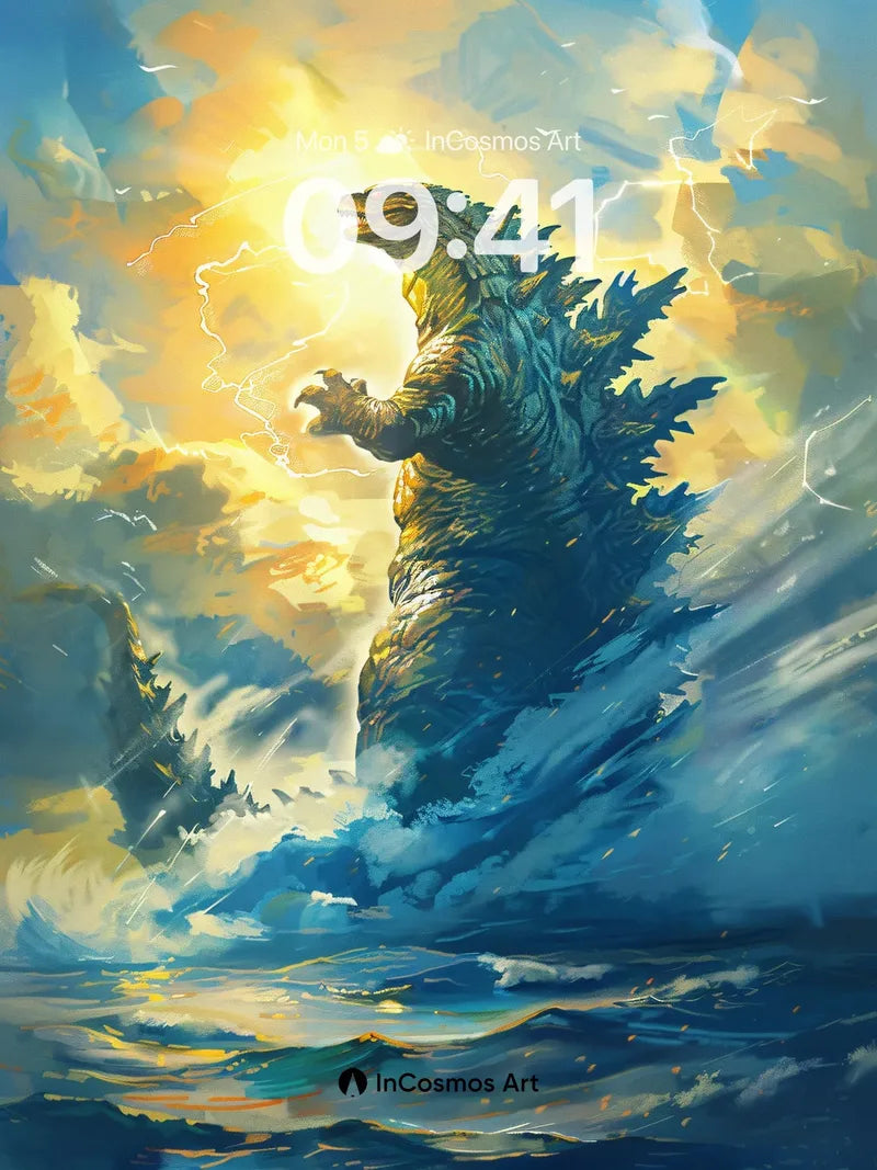 Thunderous Titan Wallpaper with Storm-etched Scales