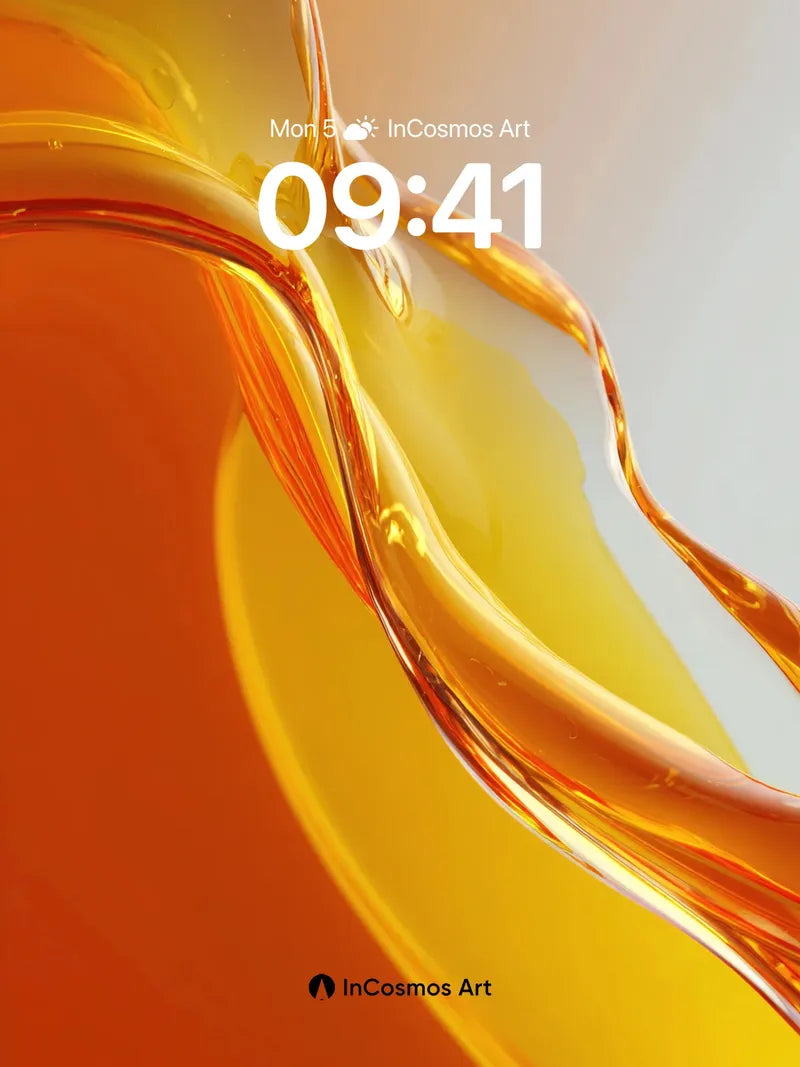 Golden Wave Wallpaper with Liquid Light