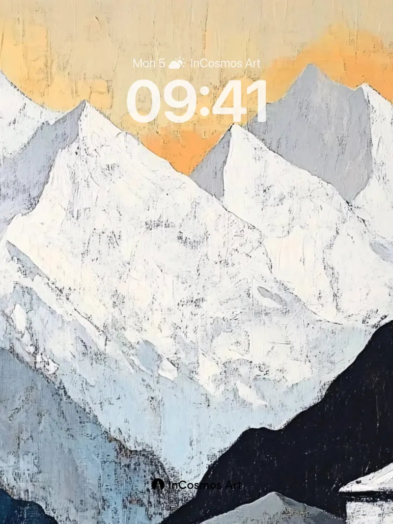 Serenity Peaks Wallpaper with Snow-Crowned Silence