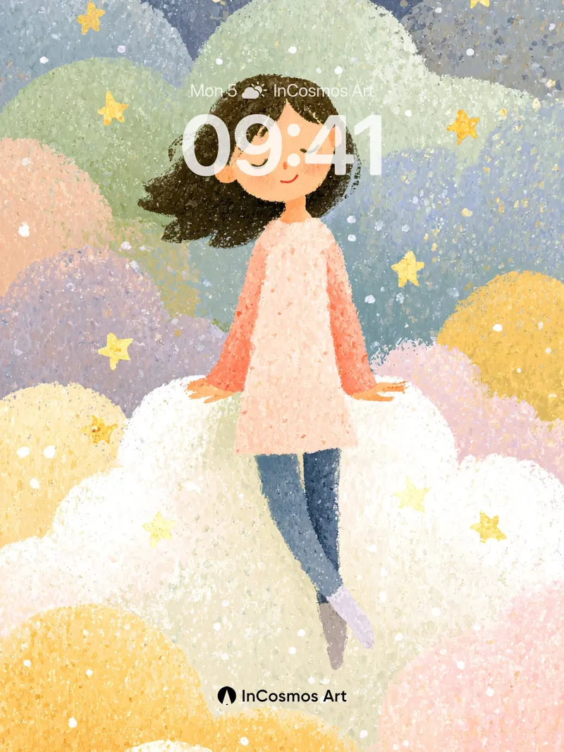 Starry Cloud Walk Wallpaper with Gentle Light wallpaper for iPhone, iPad & Mac