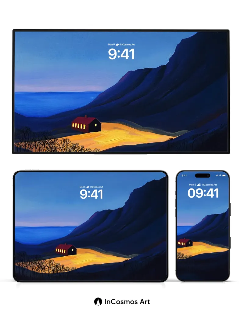 Solitary Beacon Wallpaper with Mountain Embrace