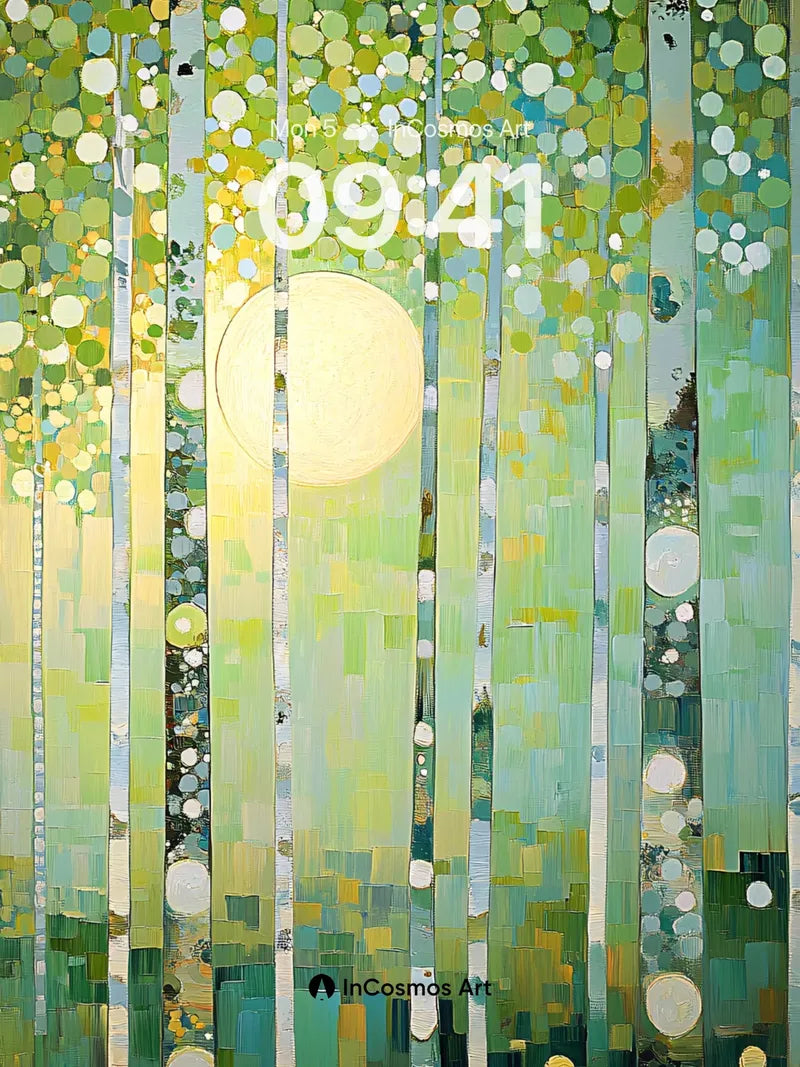 Luminous Forest Wallpaper with Dappled Light