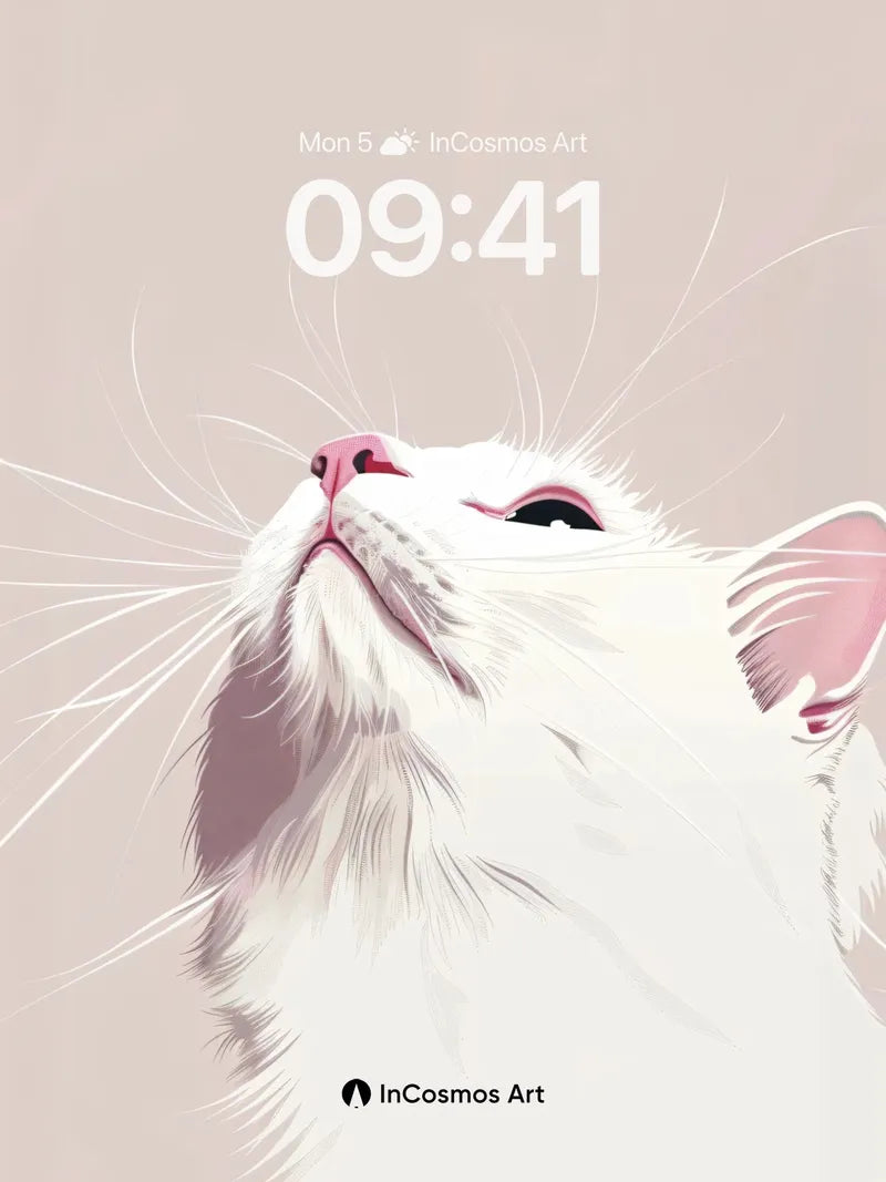 Serene Gaze Wallpaper with Soft Fur Texture