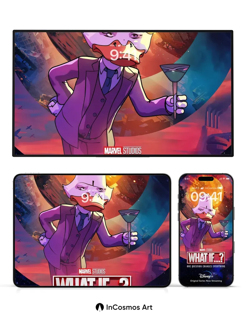 Cosmic Quack Wallpaper with Galactic Glamour