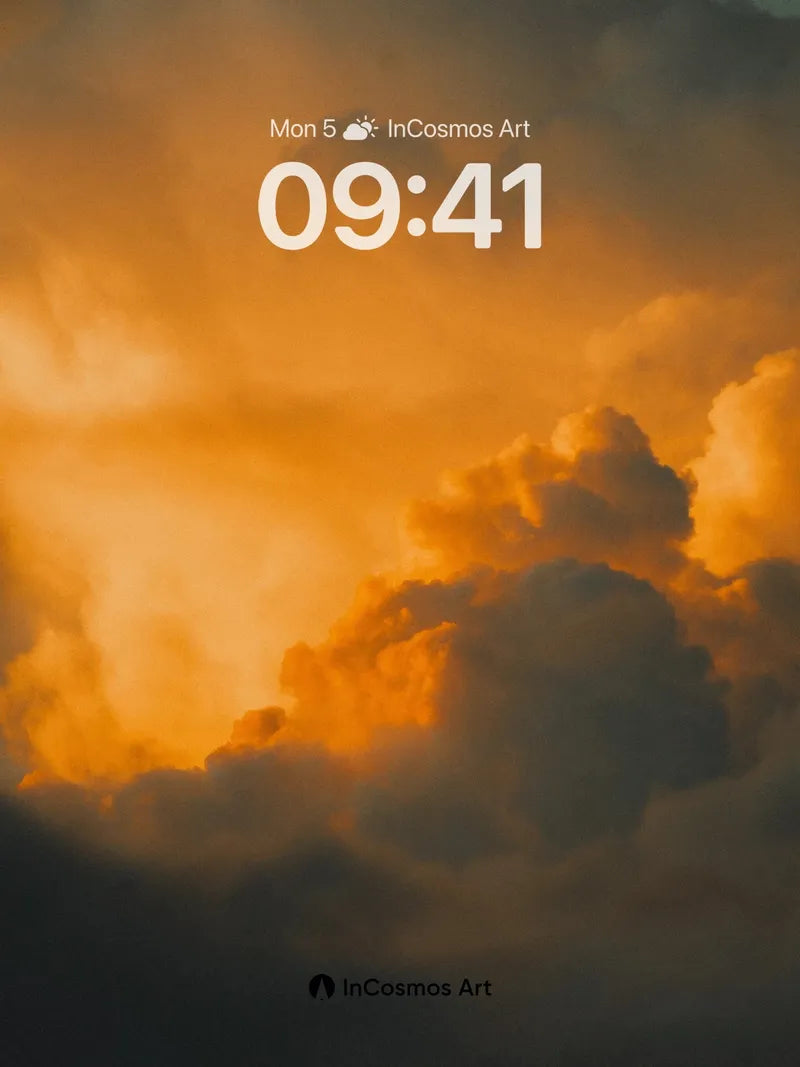 Golden Storm Wallpaper with Fiery Clouds