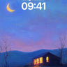 Crescent Hush Wallpaper with Warm Hearth Light wallpaper for iPhone, iPad & Mac