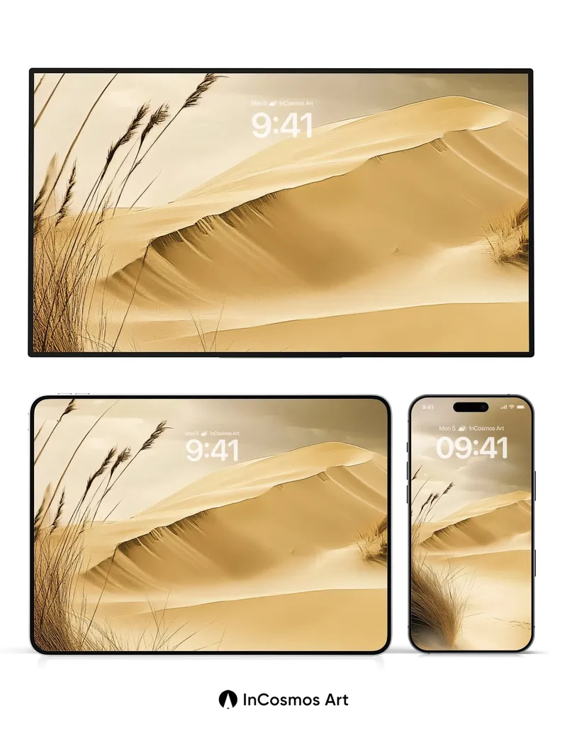 Serenity Dune Wallpaper with Wind-Whispered Grass