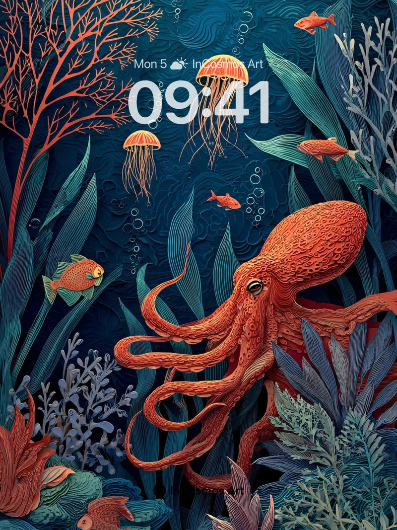 Crimson Depths Wallpaper with Living Coral wallpaper for iPhone, iPad & Mac