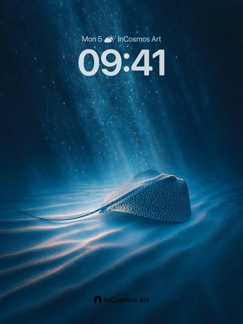 Serene Blue Ray Wallpaper with Sunlit Ripples wallpaper for iPhone, iPad & Mac