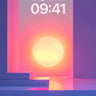 Neon Sunset Wallpaper with Glowing Steps wallpaper for iPhone, iPad & Mac