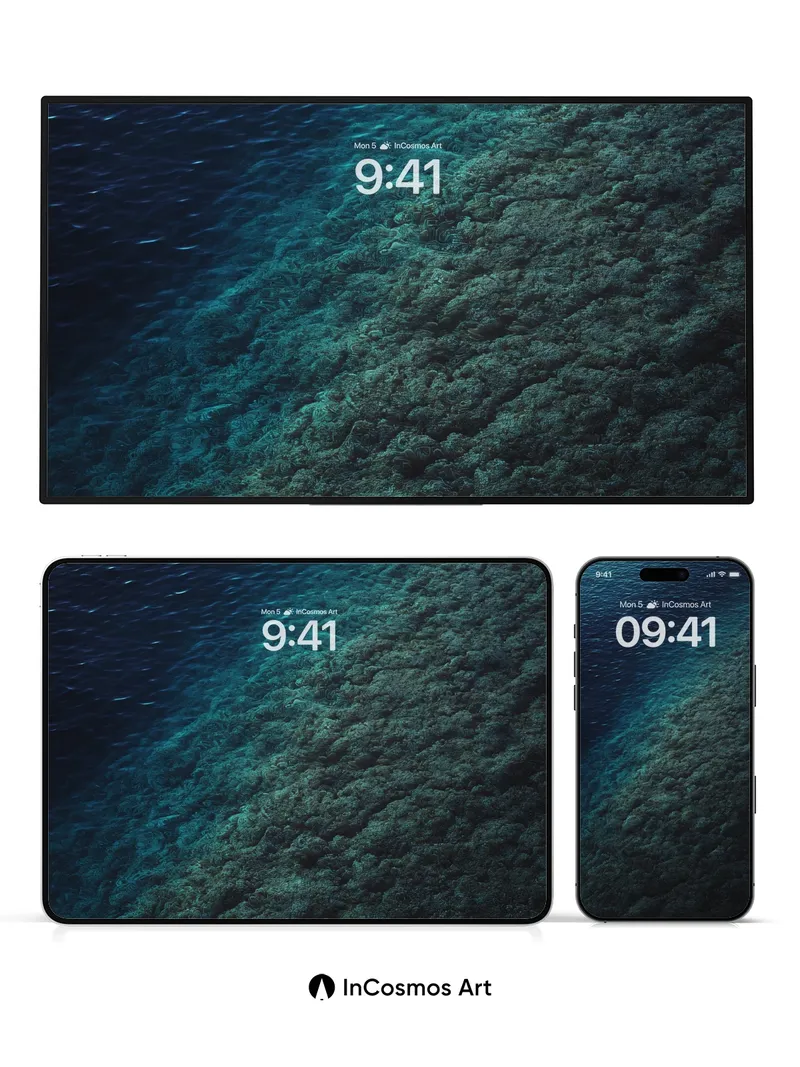 Deep Sea Whisper Wallpaper with Living Coral Veins