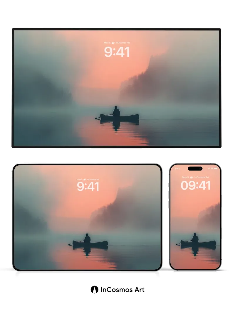 Serenity Drift Wallpaper with Misty Horizon