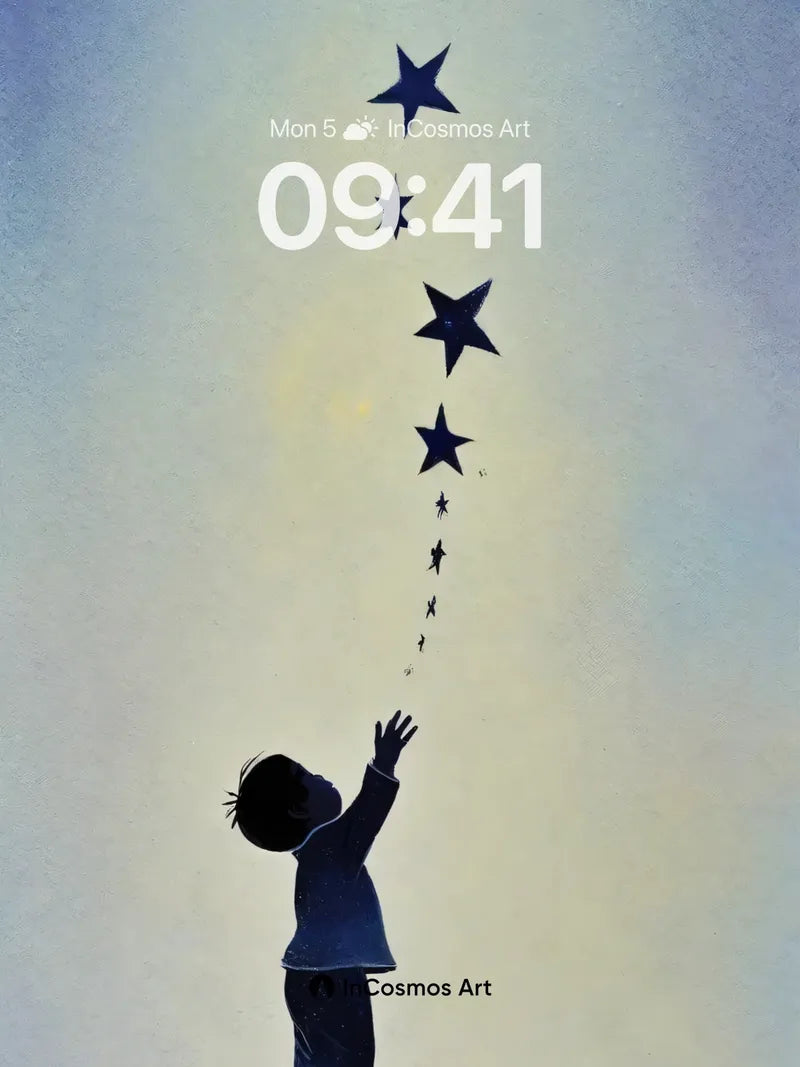 Wondering Sky Wallpaper with Floating Stars