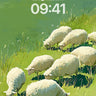 Serenity Meadow Wallpaper with Flock of Wool wallpaper for iPhone, iPad & Mac