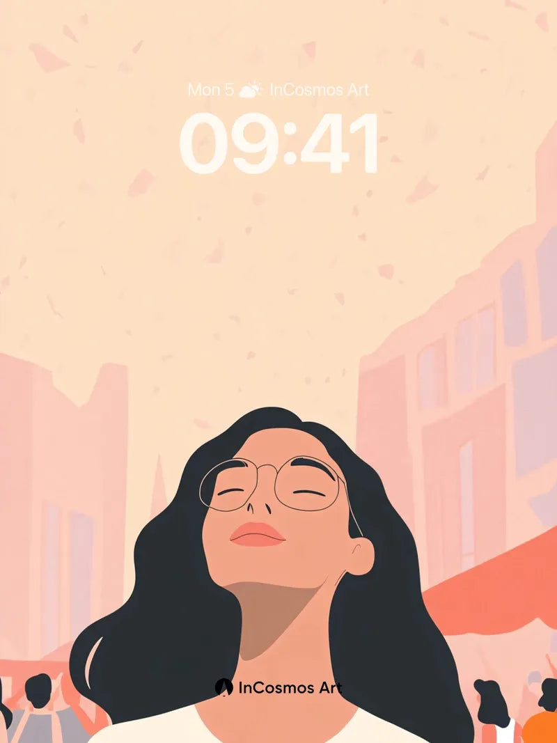 Serenity Bloom Wallpaper with Floating Light